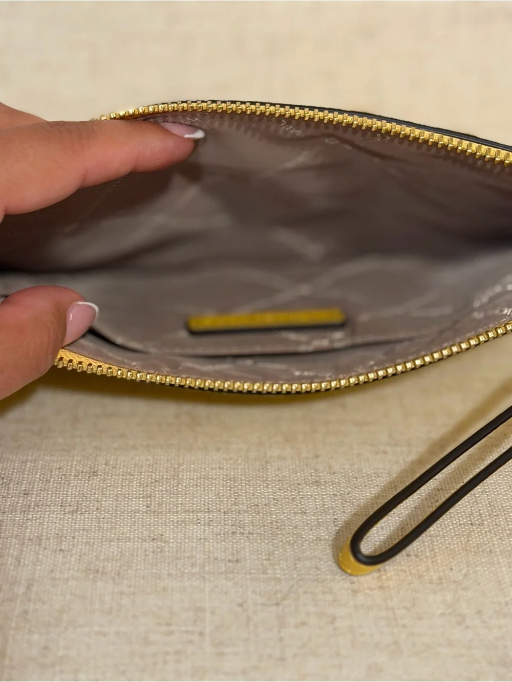 Michael Kors Yellow Leather Studded Wristlet